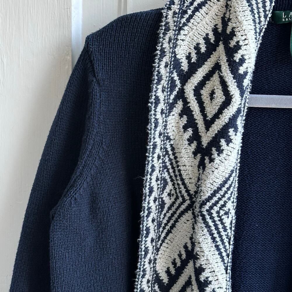 Lauren Ralph Lauren Heritage Southwestern Shawl Collar Cardigan - Picture 5 of 7